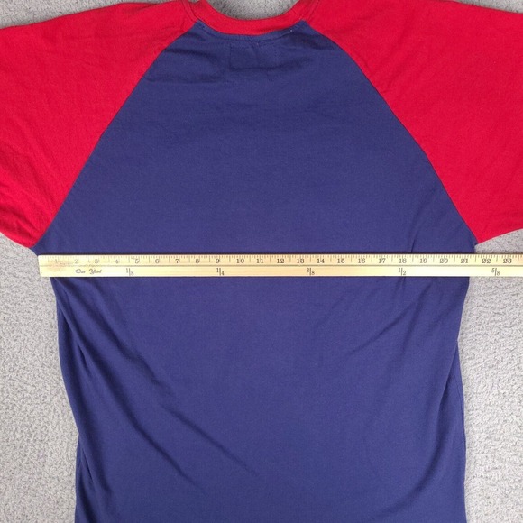 Croxbie & Chill T-Shirt Mens XL Blue Red Raglan Athletic Department - Picture 8 of 11
